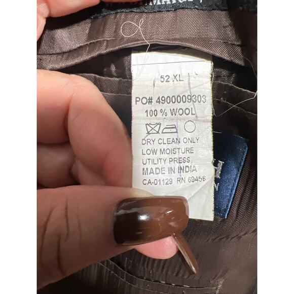 Vintage RALPH Ralph Lauren Mens 100% Wool Blue Label Blazer Brown Size 52-XL - Picture 9 of 12